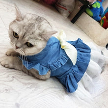 Load image into Gallery viewer, Spring Summer Denim Cat Clothes for Cats Fashion Cat Coat Jacket Warm Outfits Lovely Pet Cat Clothing 11a30Q