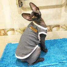 Load image into Gallery viewer, Summer Cat Clothes Cotton Striped Vest Pet Cats T Shirt Clothing For Cat Outfit Shirt Pet Clothes Cute Kitten Puppy Costume 25S2