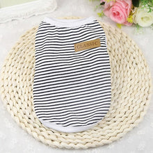Load image into Gallery viewer, Summer Cat Clothes Cotton Striped Vest Pet Cats T Shirt Clothing For Cat Outfit Shirt Pet Clothes Cute Kitten Puppy Costume 25S2